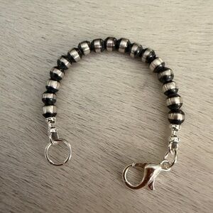 ❤️ 3” 4mm Navajo Desert Pearl / Beads Necklace EXTENDER Sterling Silver